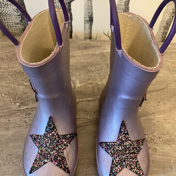 Play condition purple sparkle sate rain boots size 5 - Picture 2 of 3